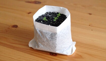Tapioca Seeds to Go &ndash; Basil Sprouts in Compostable Bags