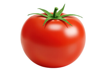 Isolated Ripe Red Tomato on White Background