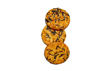 Japanese rice crackers with nori seaweed