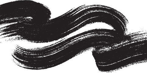 Abstract Black Ink Brush Strokes Dynamic Swirling Wave Pattern Texture Background Design Element Graphic