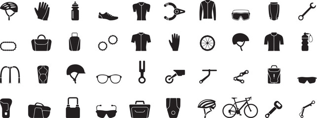 Bicycle gear and accessories collection helmet gloves