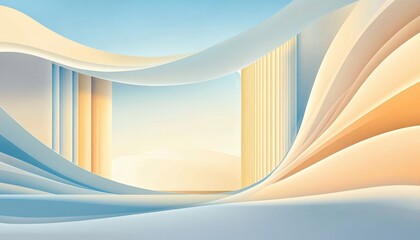 A horizontal illustration for Happiness Happens Day, showing a single open window with sunlight streaming in and soft curtains gently flowing. 