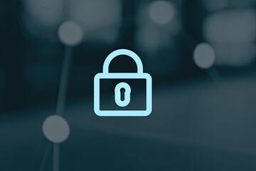 Simple lock icon on a dark, blurred background