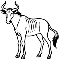 Elegant Wildebeest Linear Design