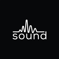 sound logo design, word mark sound vector icon, typography text sound graphic concept