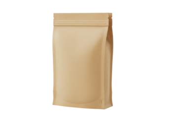 Isolated Blank Kraft Paper Pouch Packaging