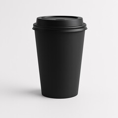 Takeaway Beverage Black Coffee Cup Container Mockup on White Background.