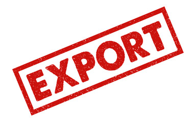 Export rubber stamp grunge red ink seal badge sign symbol dusty grainy effect business abroad purchase buy sell product premium quality