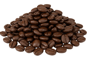 Isolated Pile of Roasted Coffee Beans, Rich Aroma and Texture