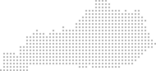 Kentucky, United States &ndash; square dot grid vector map (Web Mercator projection, PPT-compatible & fully editable)
