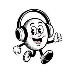 Fototapeta premium Happy cartoon egg character running with enthusiasm and joy in a playful illustration