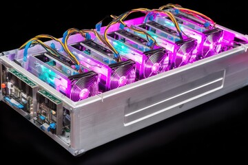 Custom-built mining rig, numerous graphic cards