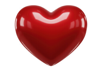 Isolated Glossy Red Heart Symbolizing Love