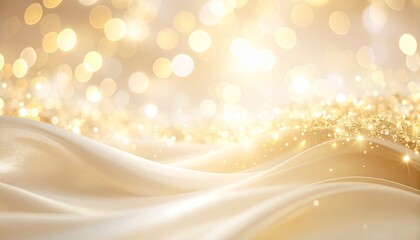 Festive Golden Glow with Bokeh and Satin Flow