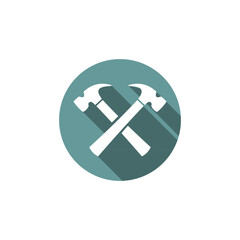 Construction Tools Crossed Hammers Icon Design - DIY, Repair, and Building