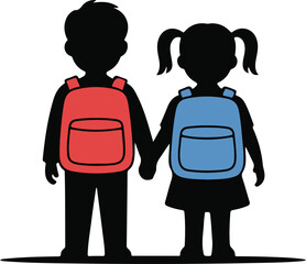 Man girl students classmates pictogram icon