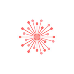 Abstract Pink Burst Connections, Network, and Growth Visualization
