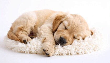 golden retriever puppy sleeping