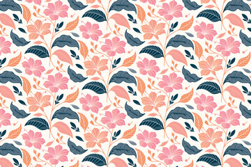 artistic seamless pattern of flowers with abstract line art and rose outlines for wrapping paper and fashion design projects

