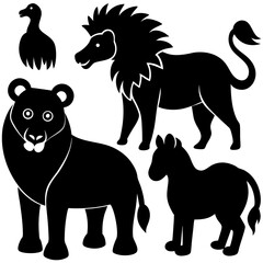 Cute Kawaii and Modern Animal Vector Collection – Flat Icons, Minimal Line Art, Geometric Wildlife, Cartoon Illustrations.