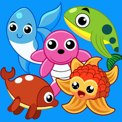 Cute Kawaii and Modern Animal Vector Collection – Flat Icons, Minimal Line Art, Geometric Wildlife, Cartoon Illustrations.