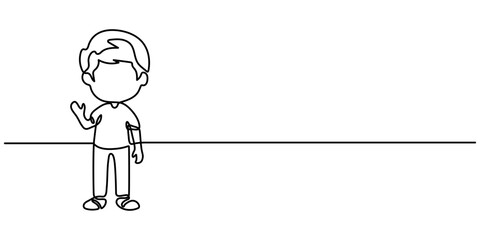 little boy continuous one line drawing, Continuous one line drawing of cute baby boy sitting. one continuous drawing line,  childhood, newborn, new life, son, daughter, motherhood, baby, crawl. 