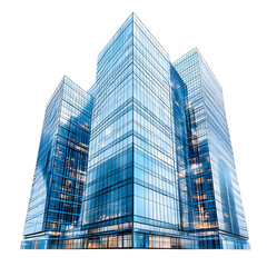 glass skyline building isolated on a transparent background