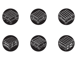 set of pallet icon silhouette vector illustration