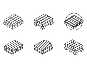 set of pallet icon silhouette vector illustration