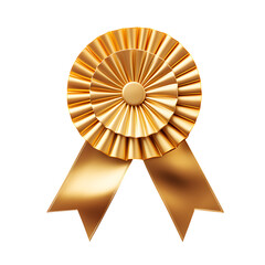 Gold award ribbon isolated on a transparent background