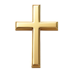 gold cross isolated on a transparent background