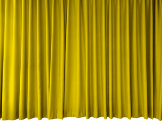 Yellow curtains for interior decoration, background PNG transparent.