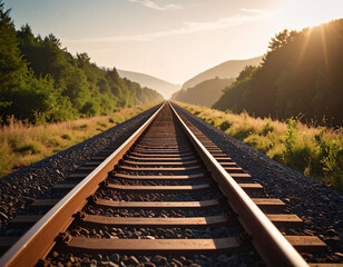 close up of railroad tracks