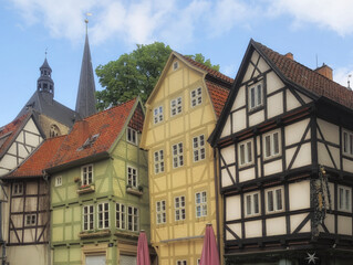 Quedlinburg - Fachwerkhäuser in der Altstadt, Sachsen-Anhalt, Deutschland, Europa