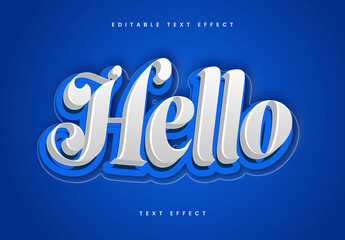 Friendly 3D Hello Greeting Text Effect In Cartoon Style