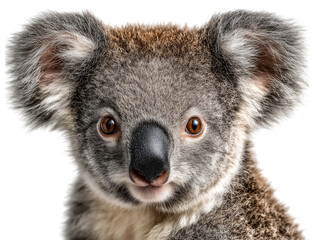 Fototapeta premium The captivating close-up of a koala, its soft gray fur, expressive eyes