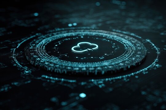 Abstract digital cloud graphic, glowing light effect