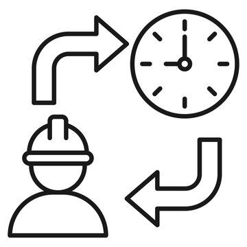 Shift Schedule Outline Icon Element For Design