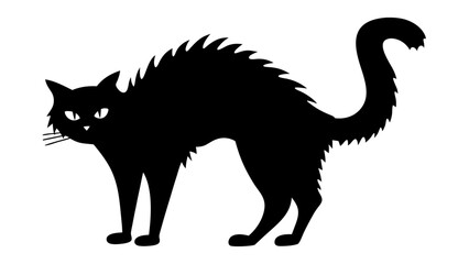 Halloween cat black vector silhouette