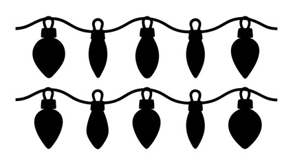 Set of christmas bulb silhouette vector art