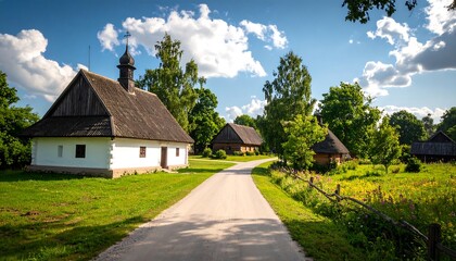 Picturesque village road