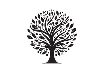 Naklejka premium Abstract tree Silhouette Black Vector Illustration