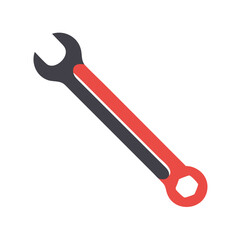 Wrench or Spanner Tool Icon in Modern Two-Tone Flat Design