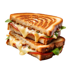 Grilled sandwich isolated on a transparent background