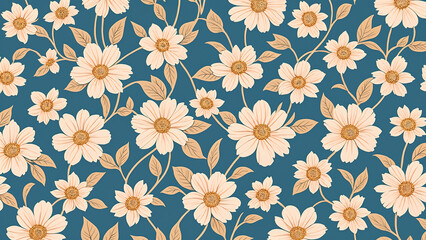 A Detailed Vintage Floral Pattern On A Textured Fabric Background Featuring Flowers. Ideal For Design Projects, Craft Work, Or As Wallpaper Inspiration.