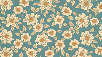A Detailed Vintage Floral Pattern On A Textured Fabric Background Featuring Flowers. Ideal For Design Projects, Craft Work, Or As Wallpaper Inspiration.
