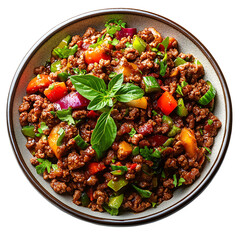 Ground beef joy isolated on a transparent background