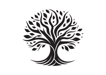 Abstract tree Silhouette Black Vector Illustration