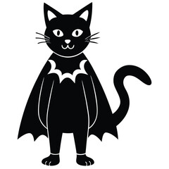 black and white cat vector
