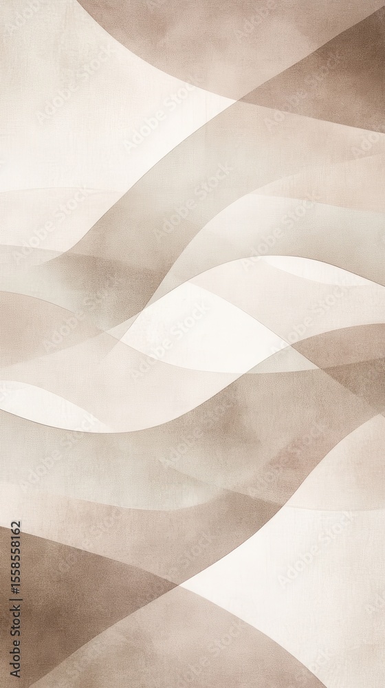 Poster abstract shapes flowing on neutral background